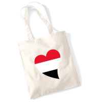 Jutebeutel Jemen Flagge Herz 10 Liter