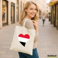 Jutebeutel Jemen Flagge Herz 10 Liter