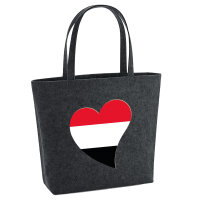 Filz Shopper Jemen Flagge Herz 22 Liter