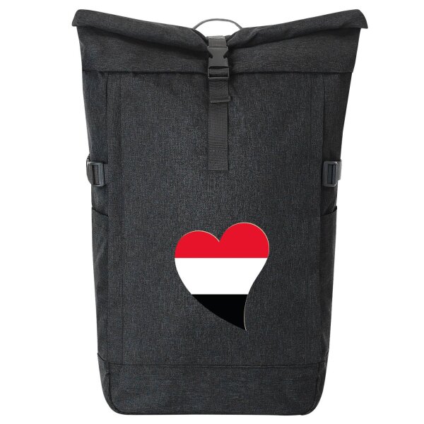 Kurierrucksack Jemen Flagge Herz 30-44 Liter Black Melange