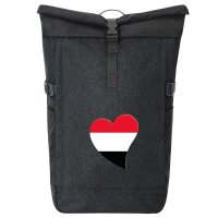 Kurierrucksack Jemen Flagge Herz 30-44 Liter Black Melange