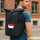 Kurierrucksack Jemen Flagge Herz 30-44 Liter Black Melange