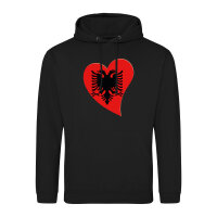 Unisex Hoodie Albanien Flagge Herz
