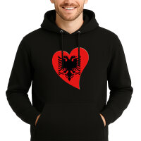Unisex Hoodie Albanien Flagge Herz