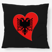Kissen Albanien Flagge Herz 40x40cm