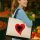 Jutetasche Albanien Flagge Herz 21 Liter Black