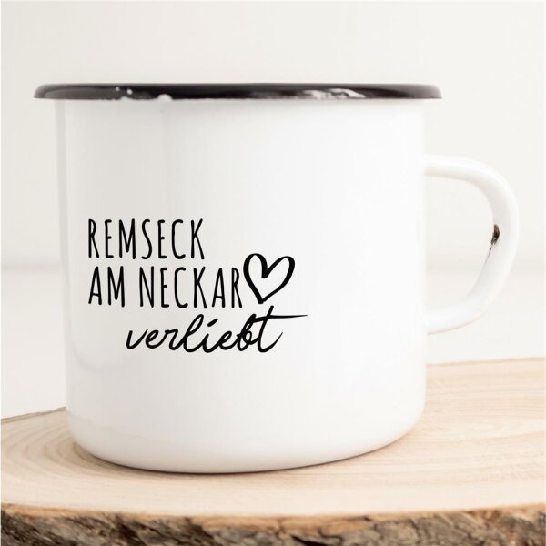 Emaille Tasse Remseck am Neckar  Vintage 300ml