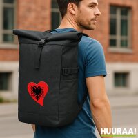 Kurierrucksack Albanien Flagge Herz 30-44 Liter Black...