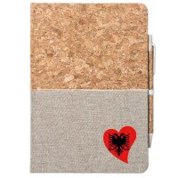 Notizbuch A5 Albanien Flagge Herz 80 Blatt inkl....