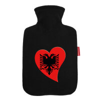 Wärmflasche Albanien Flagge Herz