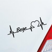 Autoaufkleber Bege Herzschlag  ca. 18x4cm