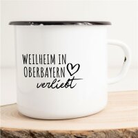 Emaille Tasse Weilheim in Oberbayern  Vintage 300ml