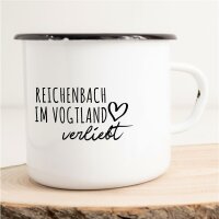 Emaille Tasse Reichenbach im Vogtland  Vintage 300ml