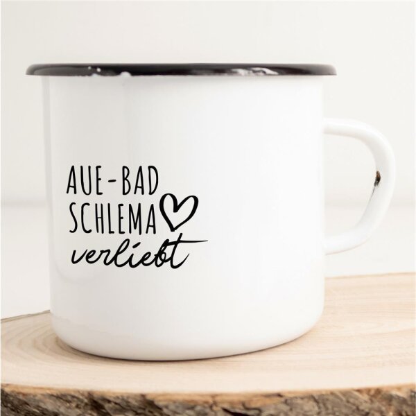 Emaille Tasse Aue-Bad Schlema  Vintage 300ml