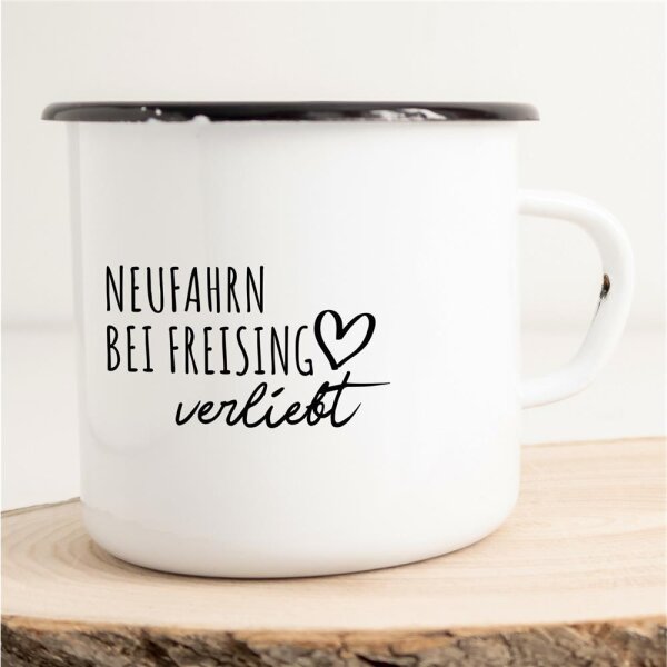 Emaille Tasse Neufahrn bei Freising  Vintage 300ml