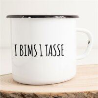 Emaille Tasse I bims 1 Tasse Vintage 300ml