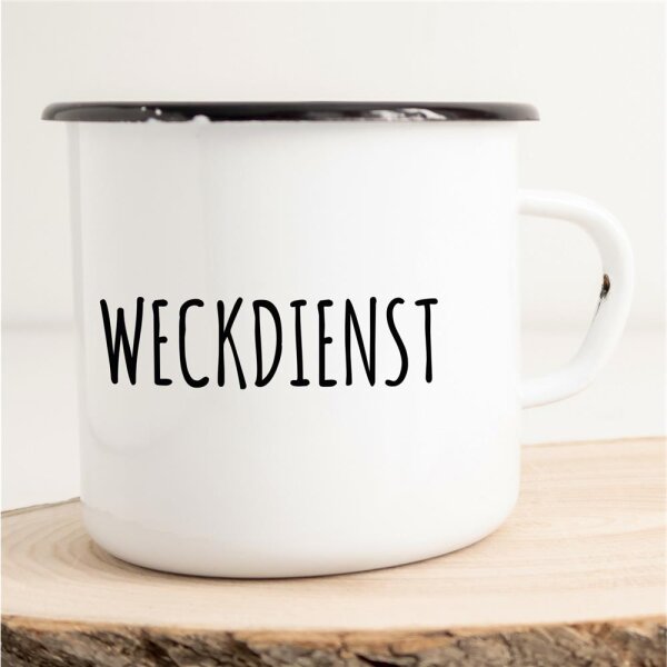Emaille Tasse Weckdienst Vintage 300ml