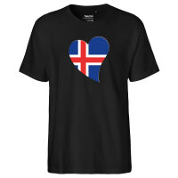 Herren T-Shirt Island Flagge Herz