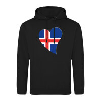 Unisex Hoodie Island Flagge Herz