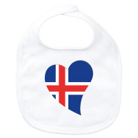 Baby L&auml;tzchen Island Flagge Herz Klettverschluss