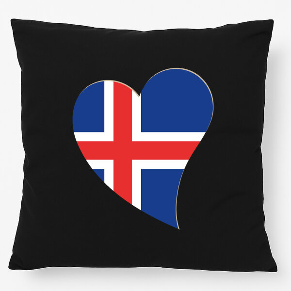 Kissen Island Flagge Herz 40x40cm