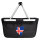 Einkaufskorb faltbar Island Flagge Herz 20 Liter Black