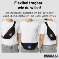 Bauchtasche Island Flagge Herz 2,5 Liter Black