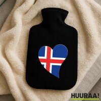 Wärmflasche Island Flagge Herz