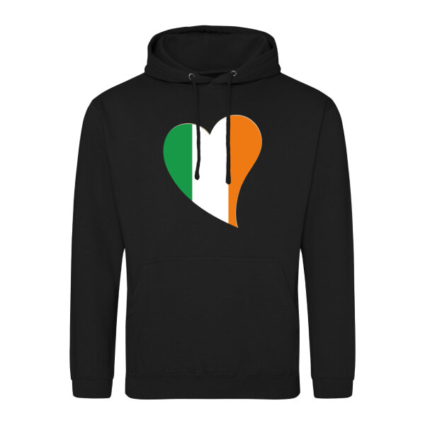 Unisex Hoodie Irland Flagge Herz