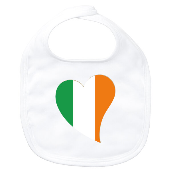 Baby Lätzchen Irland Flagge Herz Klettverschluss