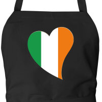 Sch&uuml;rze Irland Flagge Herz mit Taschen