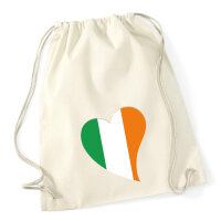 Turnbeutel Irland Flagge Herz 12 Liter