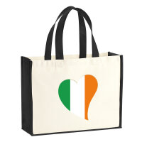 Jutetasche Irland Flagge Herz 21 Liter Black