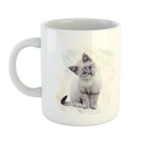 Kaffeetasse Süße Katze Cat Kitty Weiß 330ml
