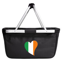 Einkaufskorb faltbar Irland Flagge Herz 20 Liter Black