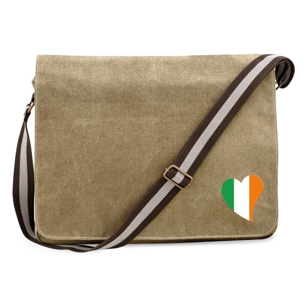 Umhängetasche Irland Flagge Herz 14 Liter
