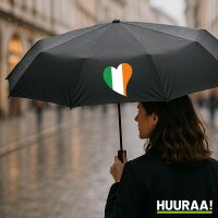 Regenschirm Irland Flagge Herz 98cm Schwarz