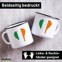 Emaille Tasse Irland Flagge Herz 300ml Vintage