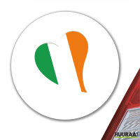 Aufkleber Irland Flagge Herz 10cm rund