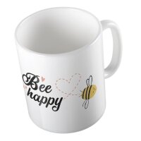 Kaffeetasse Bee Happy Biene Weiß 330ml