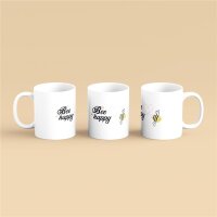 Kaffeetasse Bee Happy Biene Weiß 330ml