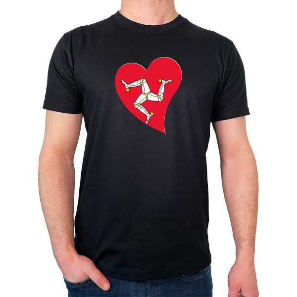 Herren T-Shirt Isle of Man Flagge Herz