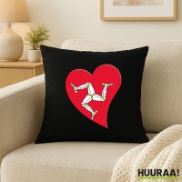 Kissen Isle of Man Flagge Herz 40x40cm
