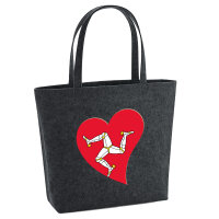 Filz Shopper Isle of Man Flagge Herz 22 Liter