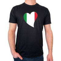 Herren T-Shirt Italien Flagge Herz