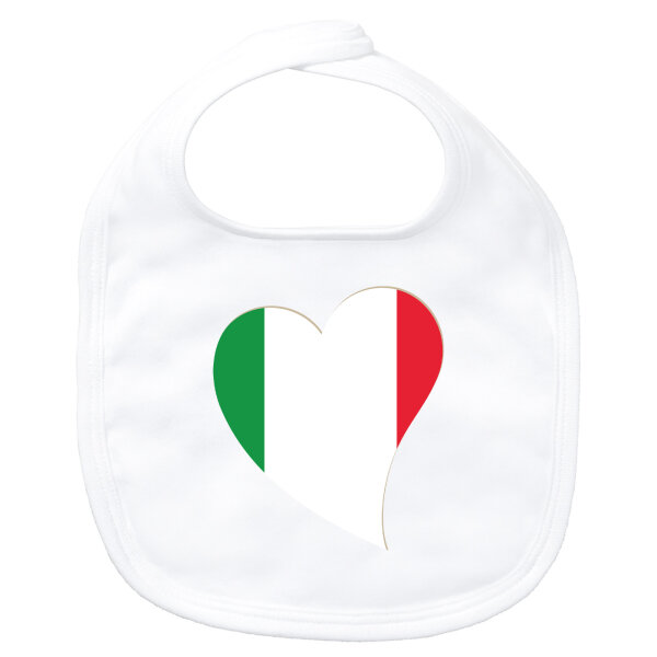Baby Lätzchen Italien Flagge Herz Klettverschluss