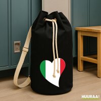 Seesack Italien Flagge Herz 20 Liter Black