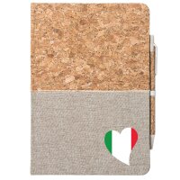 Notizbuch A5 Italien Flagge Herz 80 Blatt inkl....