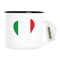 Emaille Tasse Italien Flagge Herz 300ml Vintage