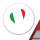 Aufkleber Italien Flagge Herz 10cm rund